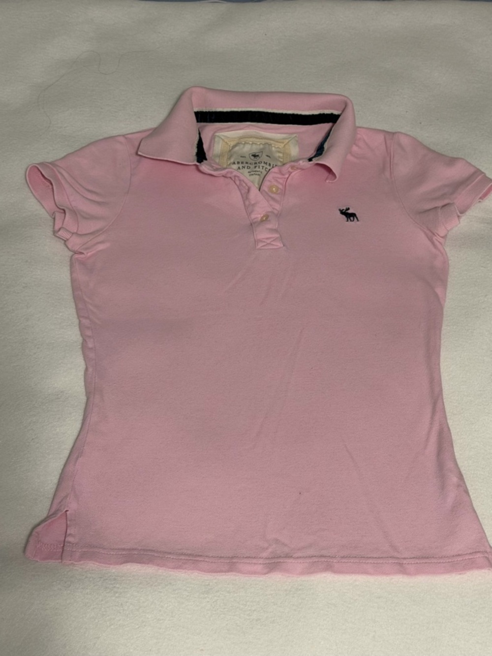 Vintage Y2K Abercrombie & Fitch Light Pink Polo Shirt Small